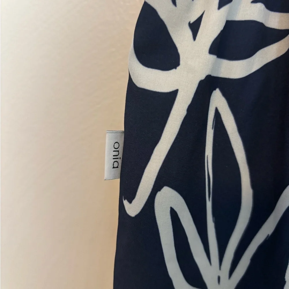 Onia‎ The Calder Mens Swim Trunks Shorts Floral Leaf Pattern Navy Blue White XXL